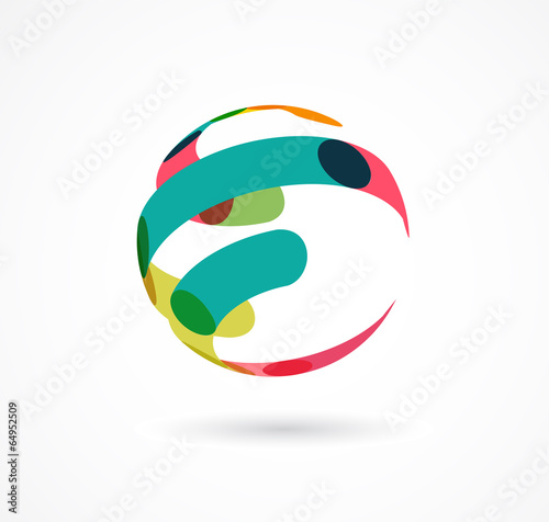 Abstract colorful globe business icon