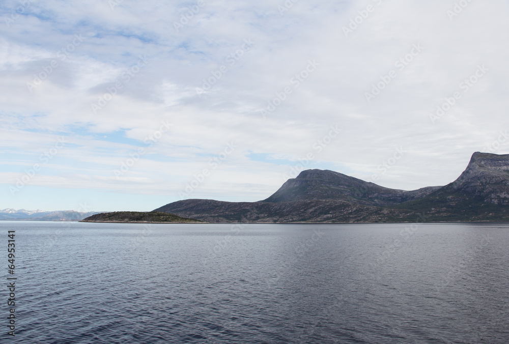 Arctic mountains and fjord