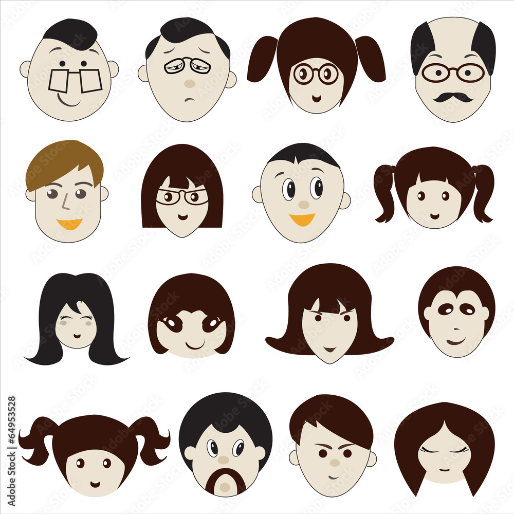 People Faces Icons - Illustration People Faces Icons - Illustration