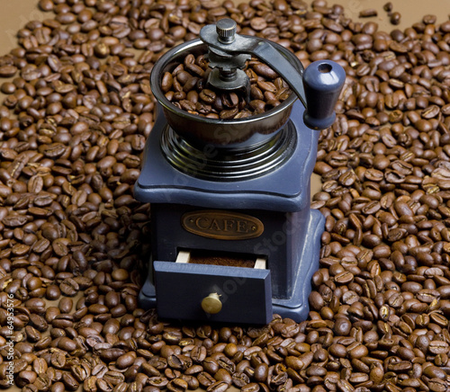 coffee mill with coffee beans