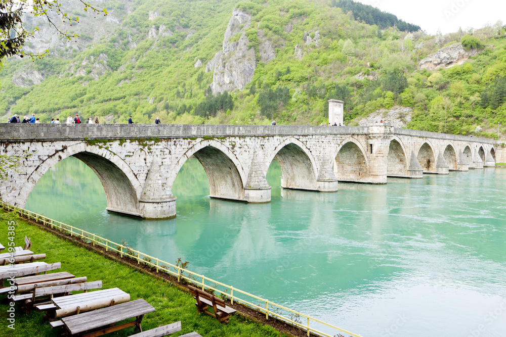 Fototapeta premium bridge over Drina River, Visegrad, Bosnia and Hercegovina
