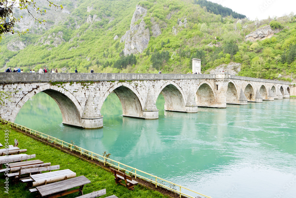 bridge over Drina River, Visegrad, Bosnia and Hercegovina