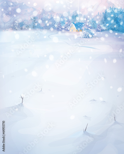 Vector winter landscape.