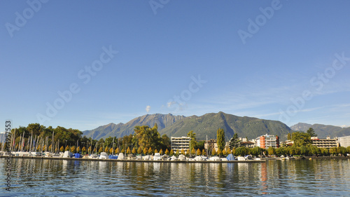 Locarno, Lago Maggiore, Strandbad, Herbst, Tessin, Schweiz