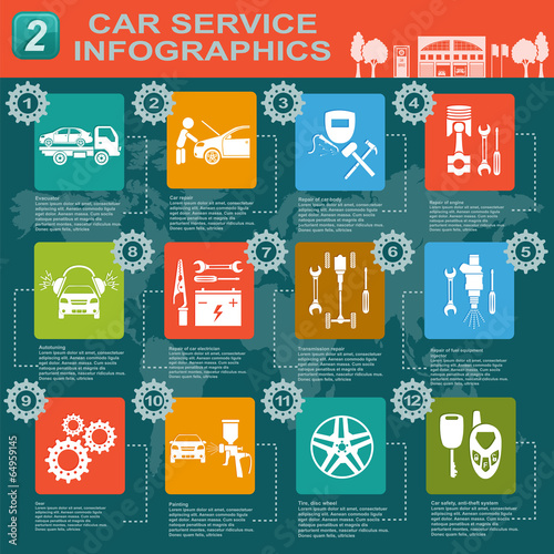 Car service, repair Infographics