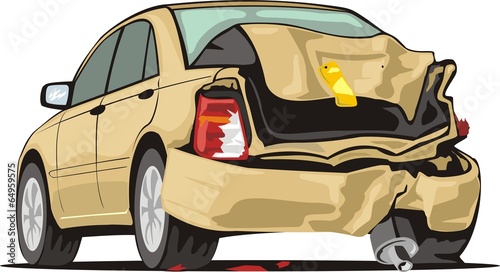 car with crashed back