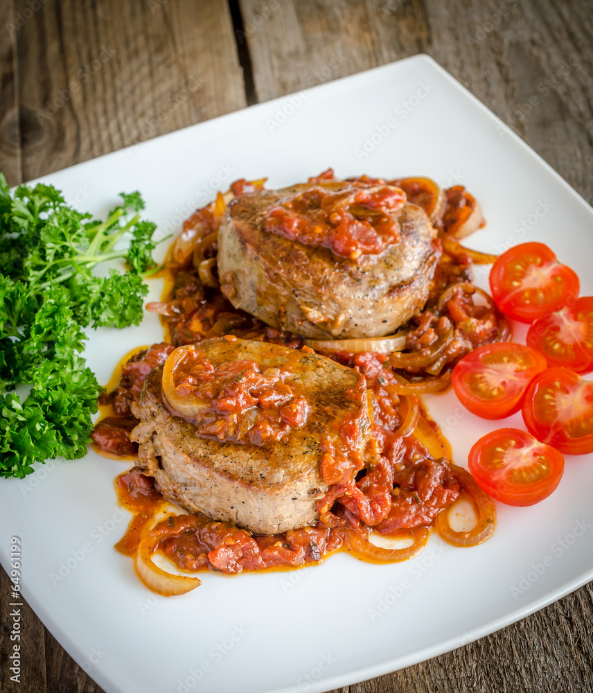 Angus Beef Steaks With Roasted Tomato Sauce Angus Beef Steaks With Roasted Tomato Sauce