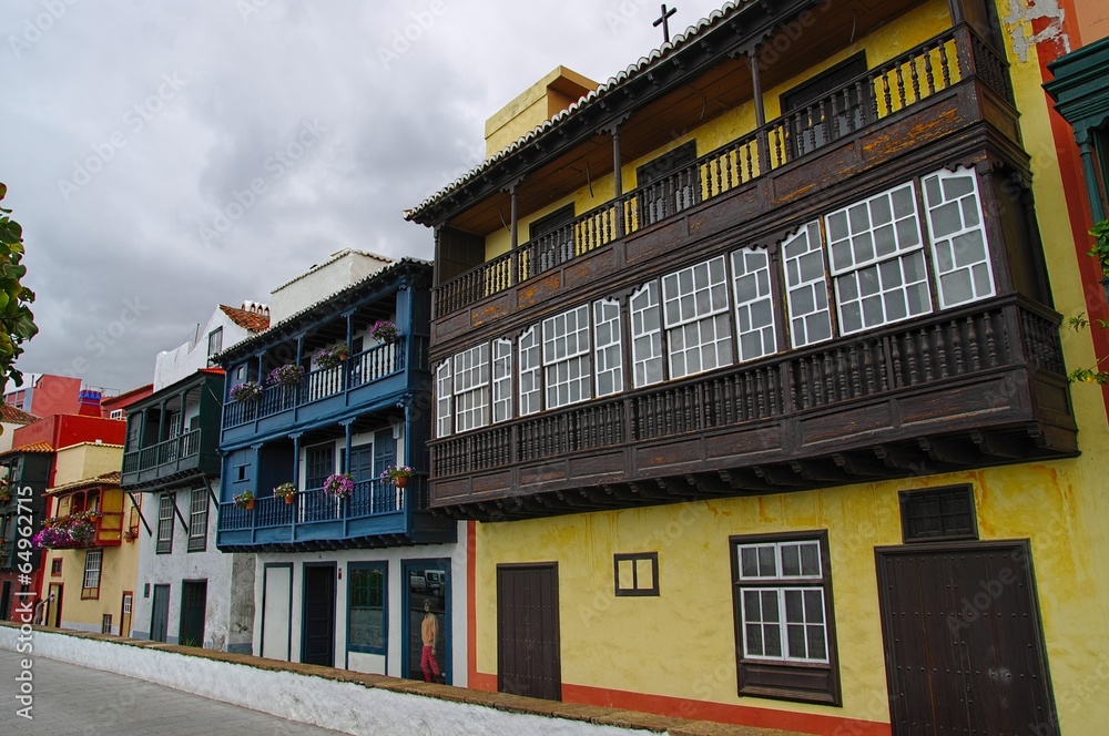 Colorful Townhouses in the center of Santa Cruz de La Palma
