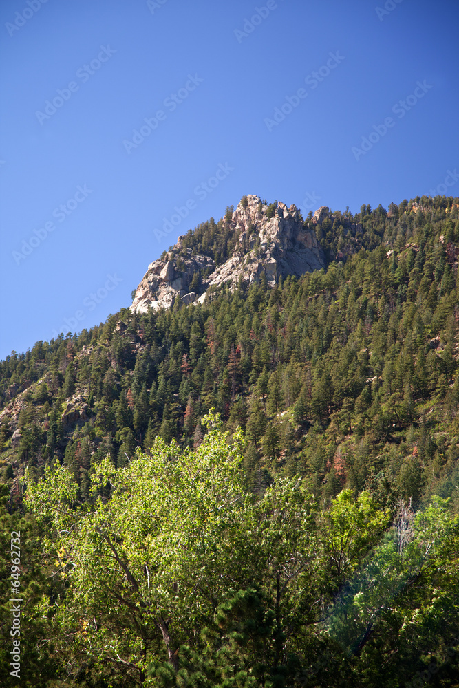 View on Highway in fall to Cheyenne Mountain