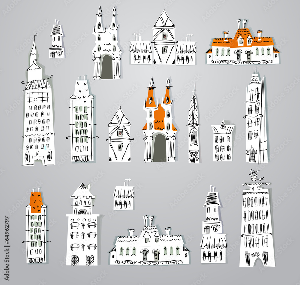 City collection made of paper