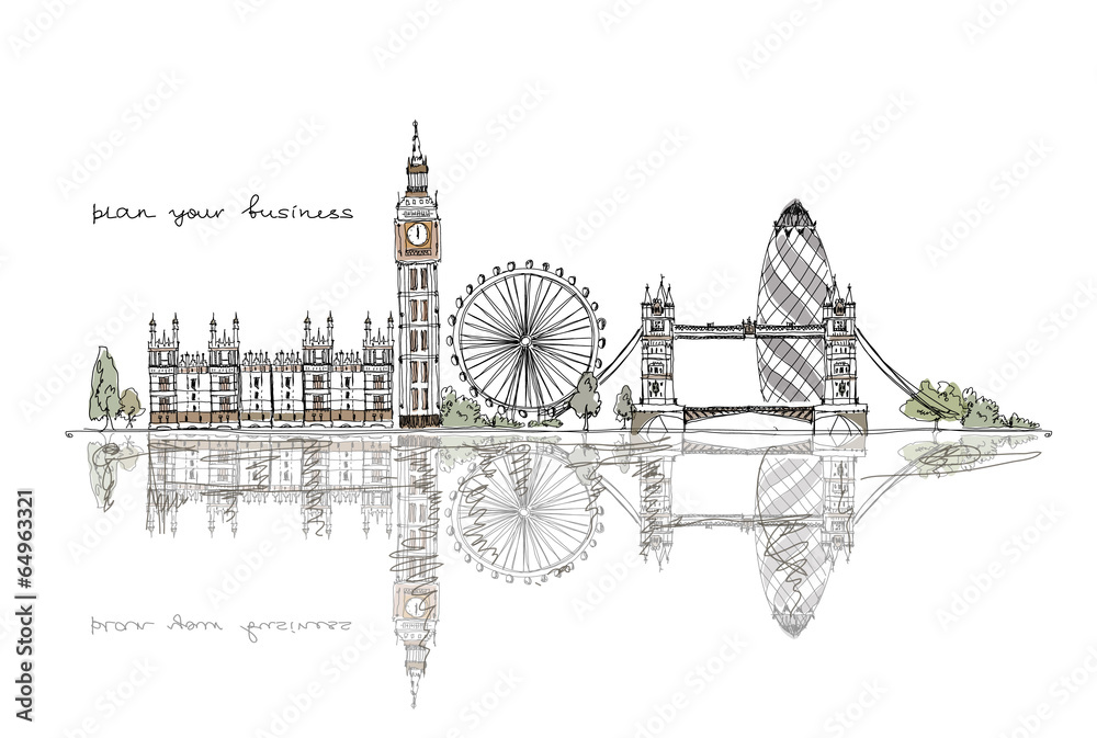 Obraz premium London, sketch collection