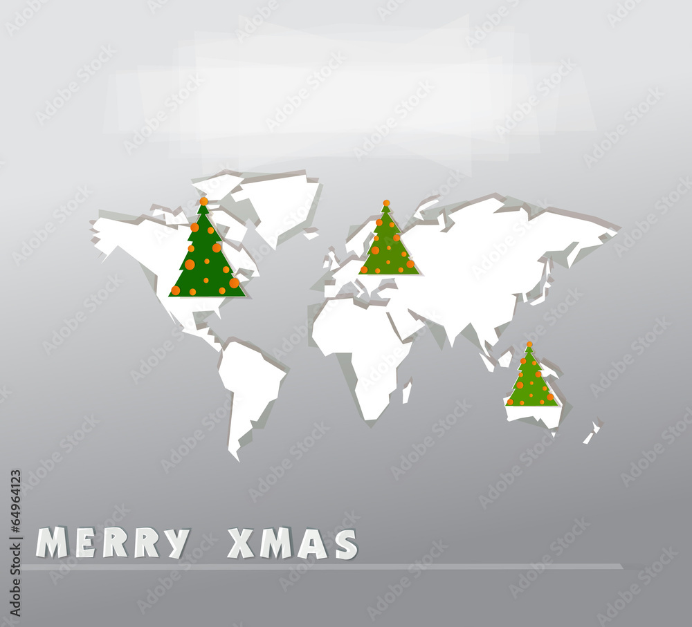 Naklejka premium Christmas background with paper Christmas tree