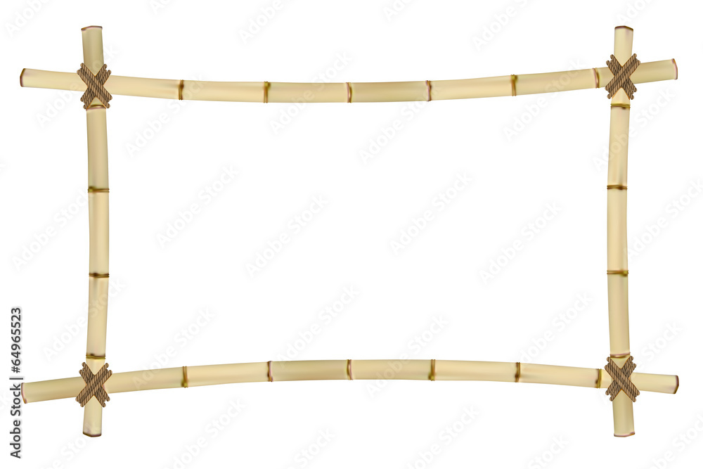 Fototapeta Rama starych kijów bambusowych. Ilustracja wektorowa