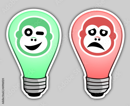 Happy and sad bulb