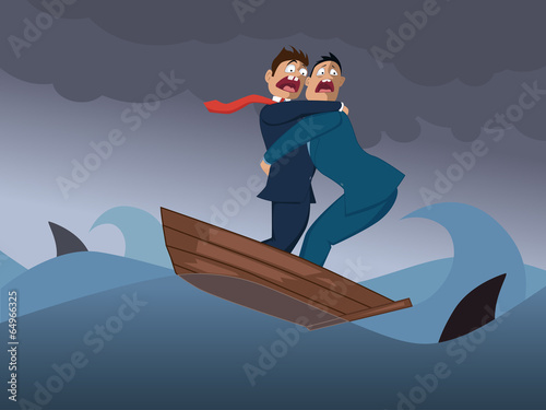 Two businessmen in one boat