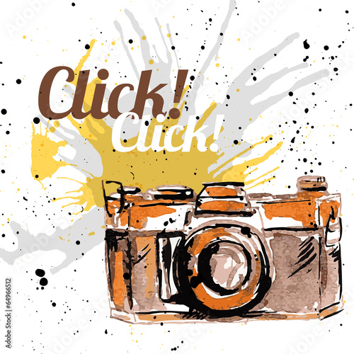 Grunge ink camera