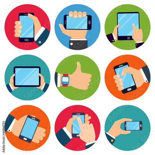 Hands holding devices