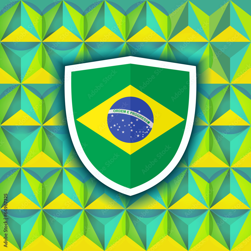 Abstract geometric Brazil flag