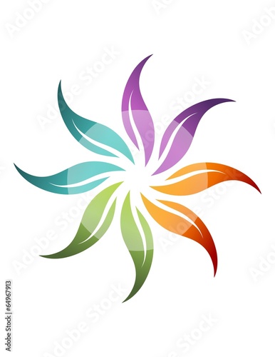 flower abstract sun logo natural health icon symbol