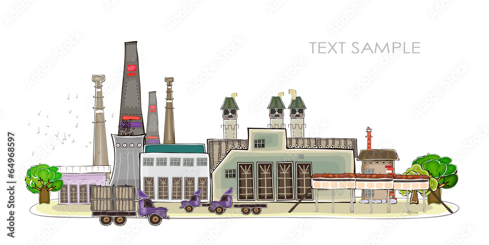 Fototapeta premium Factory illustration, Happy world collection