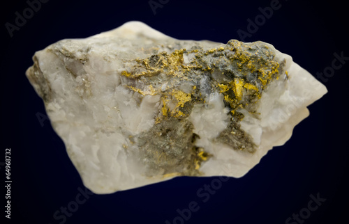 Quartz vein with lot of native gold photo