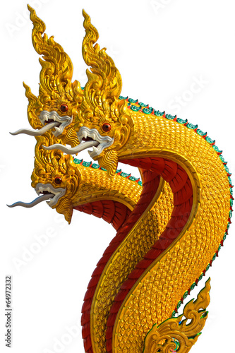 Thai style dragon statue sky background