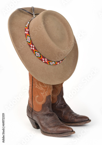 Ladies Cowboy Boots with Felt Hat.