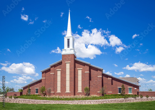 Принти на полотні Mormon church against blue sky