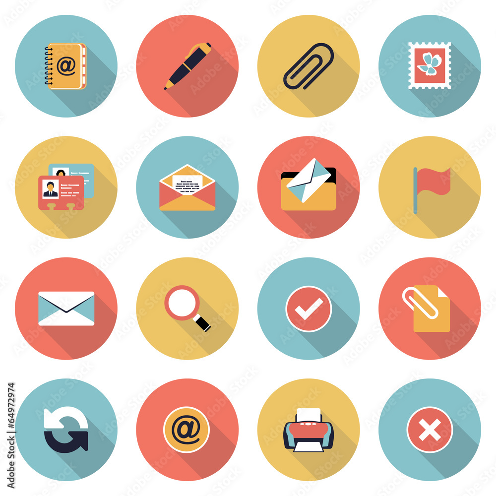 Email modern flat color icons.