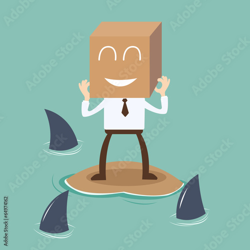 Businessman smiling in risky situation