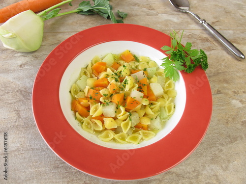 Vegetarische Nudelsuppe photo