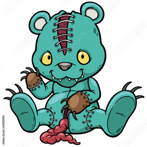 Vector illustration of Evil teddy bear