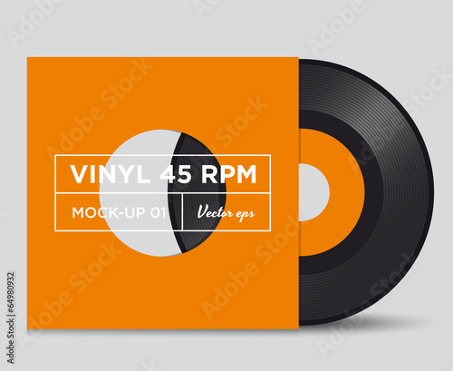 Vinyl record 45 RPM mock up