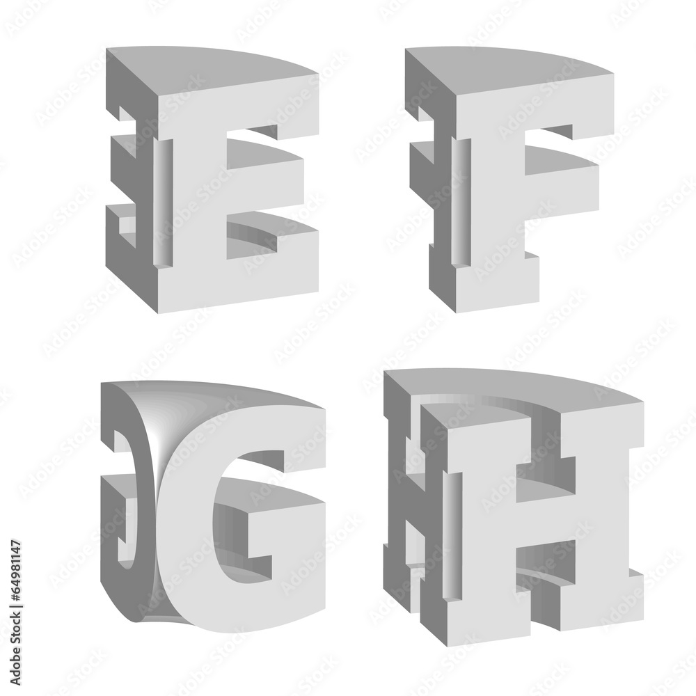 Abstract alphabet vector 3D Abstract alphabet vector 3D