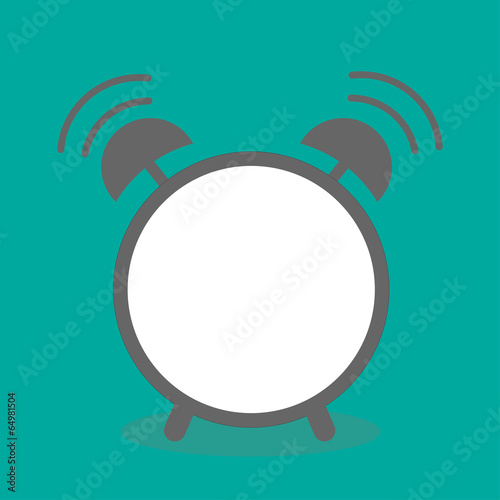 Alarm clock with empty center. Template. Flat design.