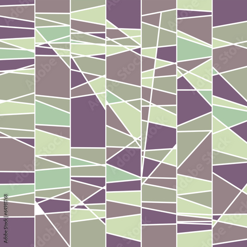 Abstract green purple mosaic seamless pattern