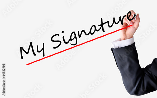 Signing a contract concept