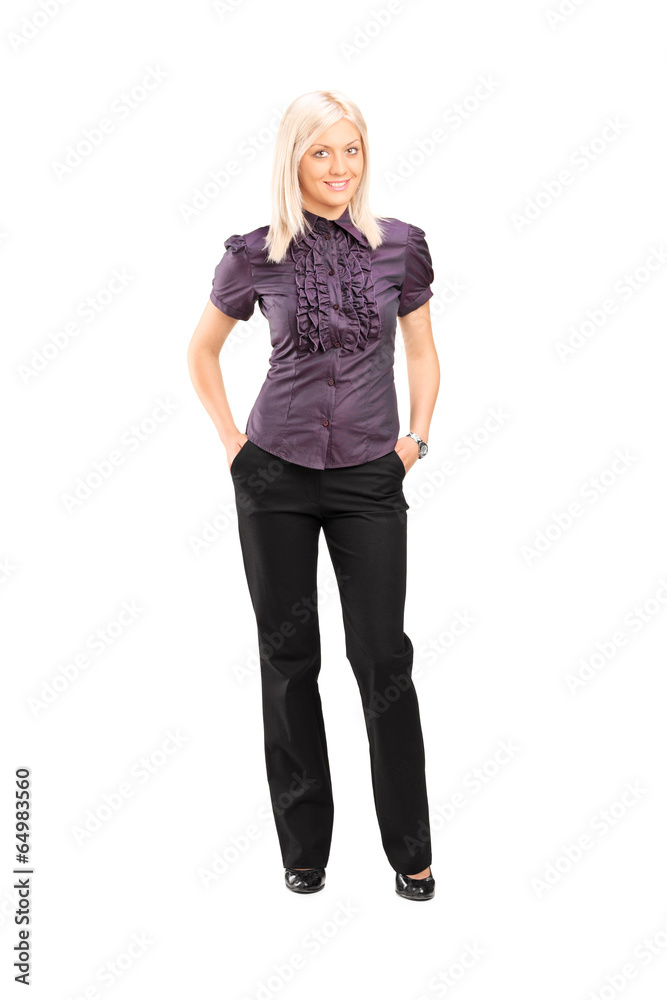 Full length portrait of a fashionable female Full length portrait of a fashionable female
