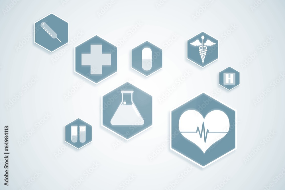 Blue medical interface with icons Blue medical interface with icons