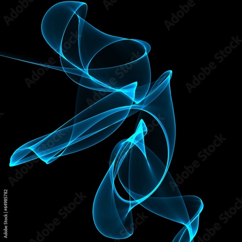 Abstract blue fractal smoke render