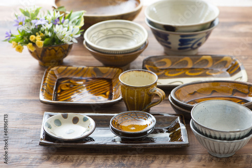 Plakat w ramie 和食器 食器 テーブル