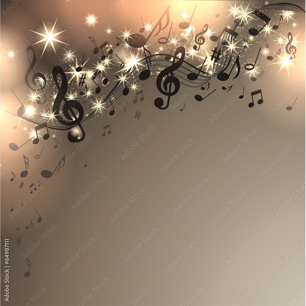 Obraz premium funkelnder Hintergrund mit Noten