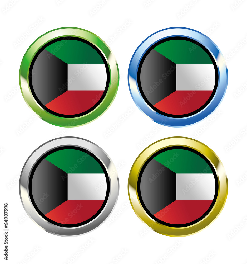 Kuwait flag button Kuwait flag button