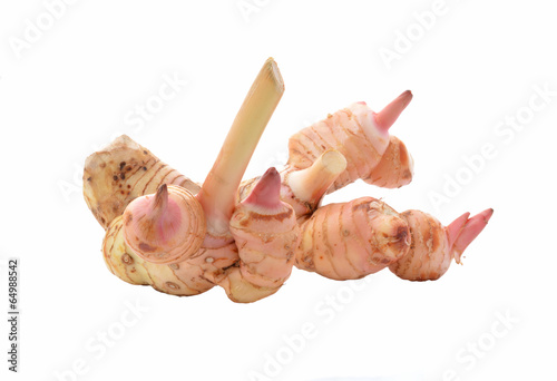 Фотография galangal on white background