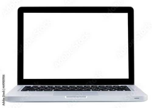 Laptop computer notebook isolation white display