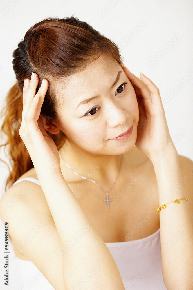 Naklejka premium The image of beautiful woman in Asia