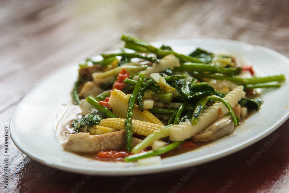 Stir-fried mixed vegetables Stir-fried mixed vegetables