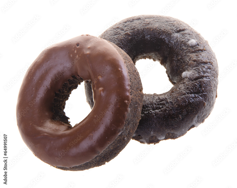 chocolate donuts on a background chocolate donuts on a background