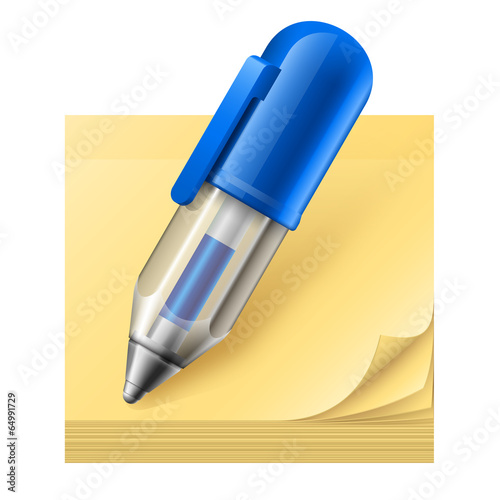 Stylo à bille et bloc-notes vectoriels 1