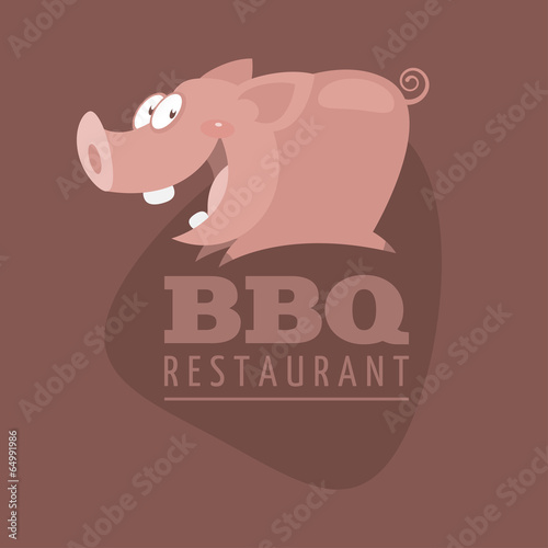 BBQ Restaurants emblem pig